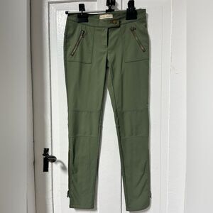Erin Snow green slim fit insulated nylon blend pant with zippered ankles size 2